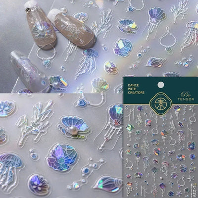 Dreamy Summer Beach Nail Art Stickers for Manicure - Smarsty