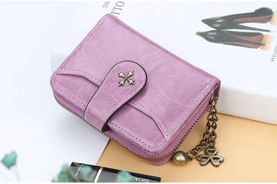 Women Wallets and Purses PU Leather Money Bag Female Short Hasp Purse Small Coin Card Holders Blue Red Clutch New Women Wallet - Smarsty