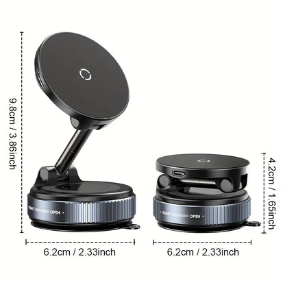 Magnetic Car Phone Holder 360 Rotation Vacuum Suction - Smarsty