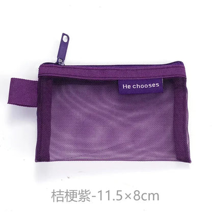 Small Square Nylon Coin Pouch With Zipper Card Holder - Smarsty