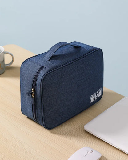 Travel Electronics Storage Bag With High Capacity Cables - Smarsty