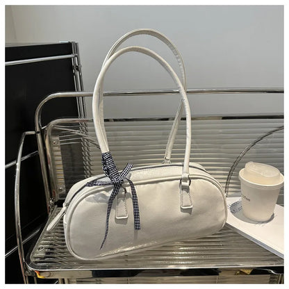 Large Capacity Silver Women Shoulder Bag Daily Use Casual - Smarsty