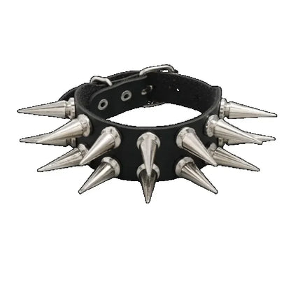 Unisex PU Leather Punk Bracelet with Spikes and Skull - Smarsty