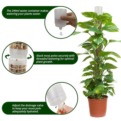 Plastic Plant Cages Supports Moss Pole Automatic Watering Continuous Moisture Pole Mesh Structure  for Garden Climbing Plants