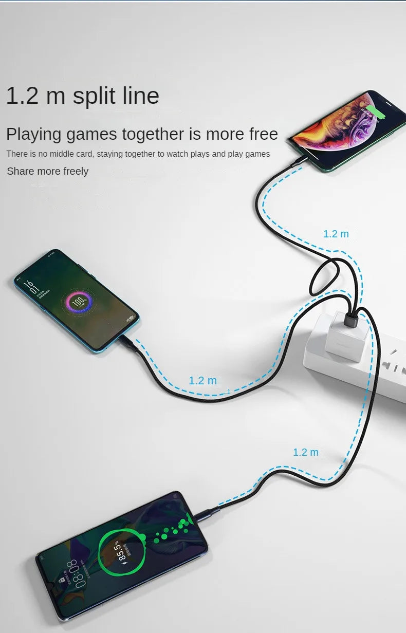 3 in 1 USB Charge Cable for Fast Mobile Charging - Smarsty