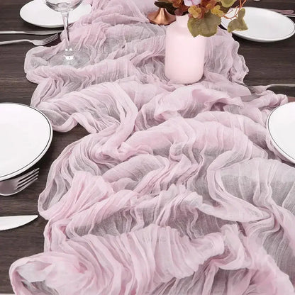 Pink Cheesecloth Table Runner for Romantic Weddings - Smarsty