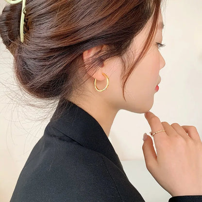 Shiny Delicate Big Round Hoop Earrings For Women Party - Smarsty