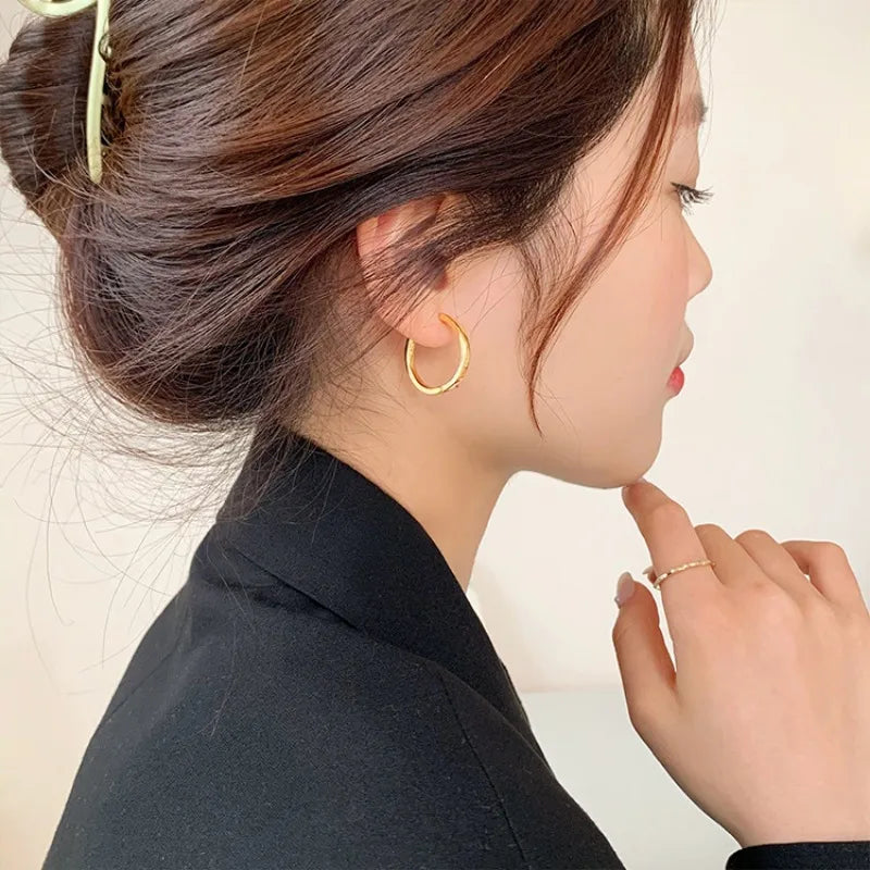 Shiny Delicate Big Round Hoop Earrings For Women Party - Smarsty