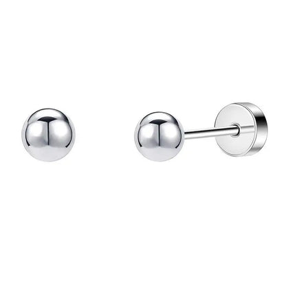 Stainless Steel Heart Moon Ear Studs Screw Back Cartilage - Smarsty