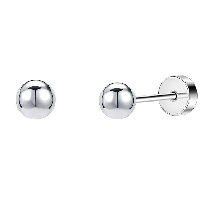 Stainless Steel Heart Moon Ear Studs Screw Back Cartilage - Smarsty