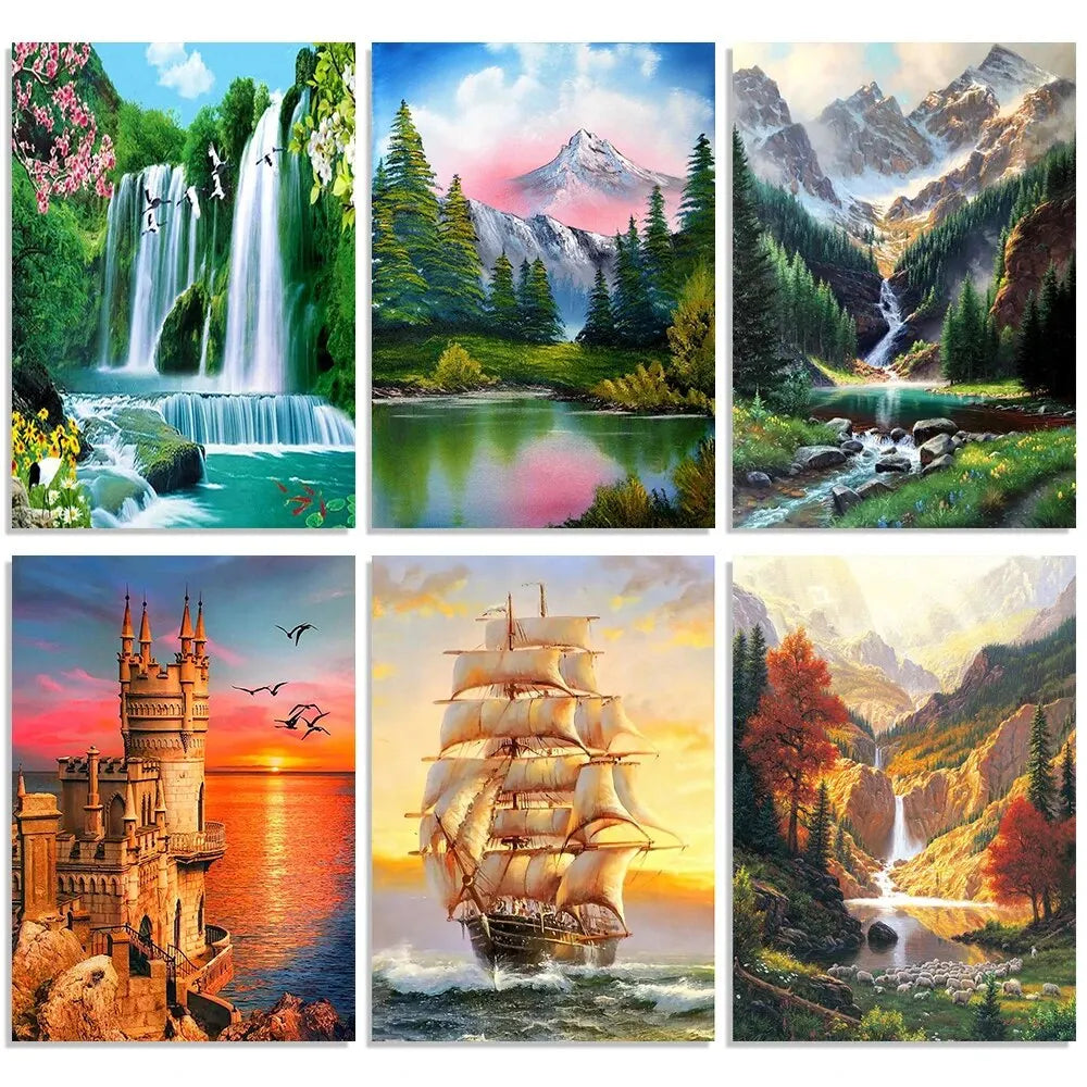 5D Round Diamond Painting Scenic Forest Art - Smarsty