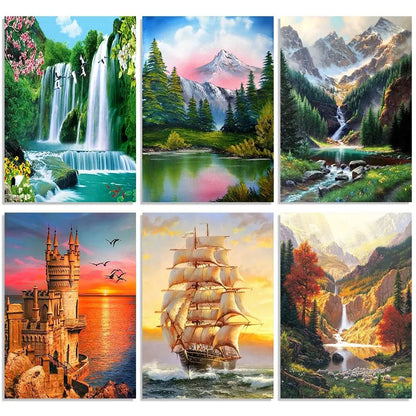 5D Round Diamond Painting Scenic Forest Art - Smarsty