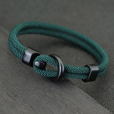Men's Double Layer Survival Paracord Rope Bracelet Outdoor Camping - Smarsty
