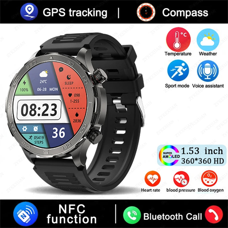 Bluetooth Call Smart Watch For Men With GPS Waterproof - Smarsty