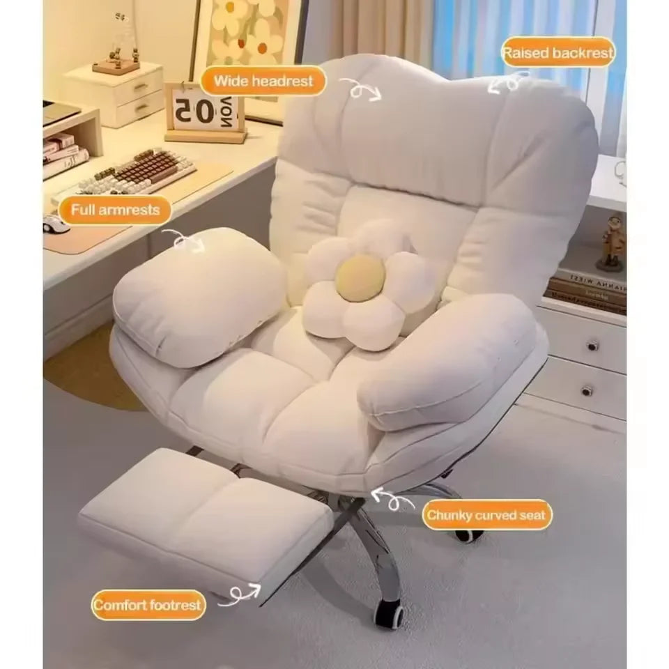 Dark Gray Recliner Gaming Chair - Home Office Desk Chair with Lift, Comfortable Armchair for Living Room & Bedroom