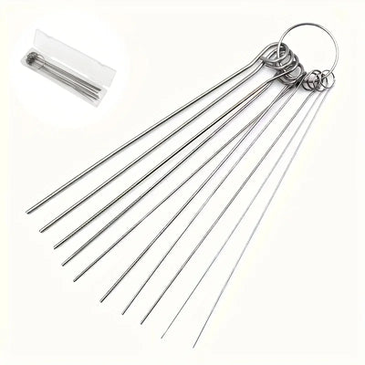 10 Stainless Steel Needle Shower Head Cleaning Brush Set, Suitable for Multi Size Shower Heads,bathroom Accessory Cleaning Tools - Smarsty