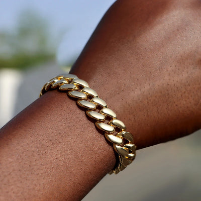 14MM Iced Prong Link Cuban Chain Bracelet for Men and Women - Smarsty