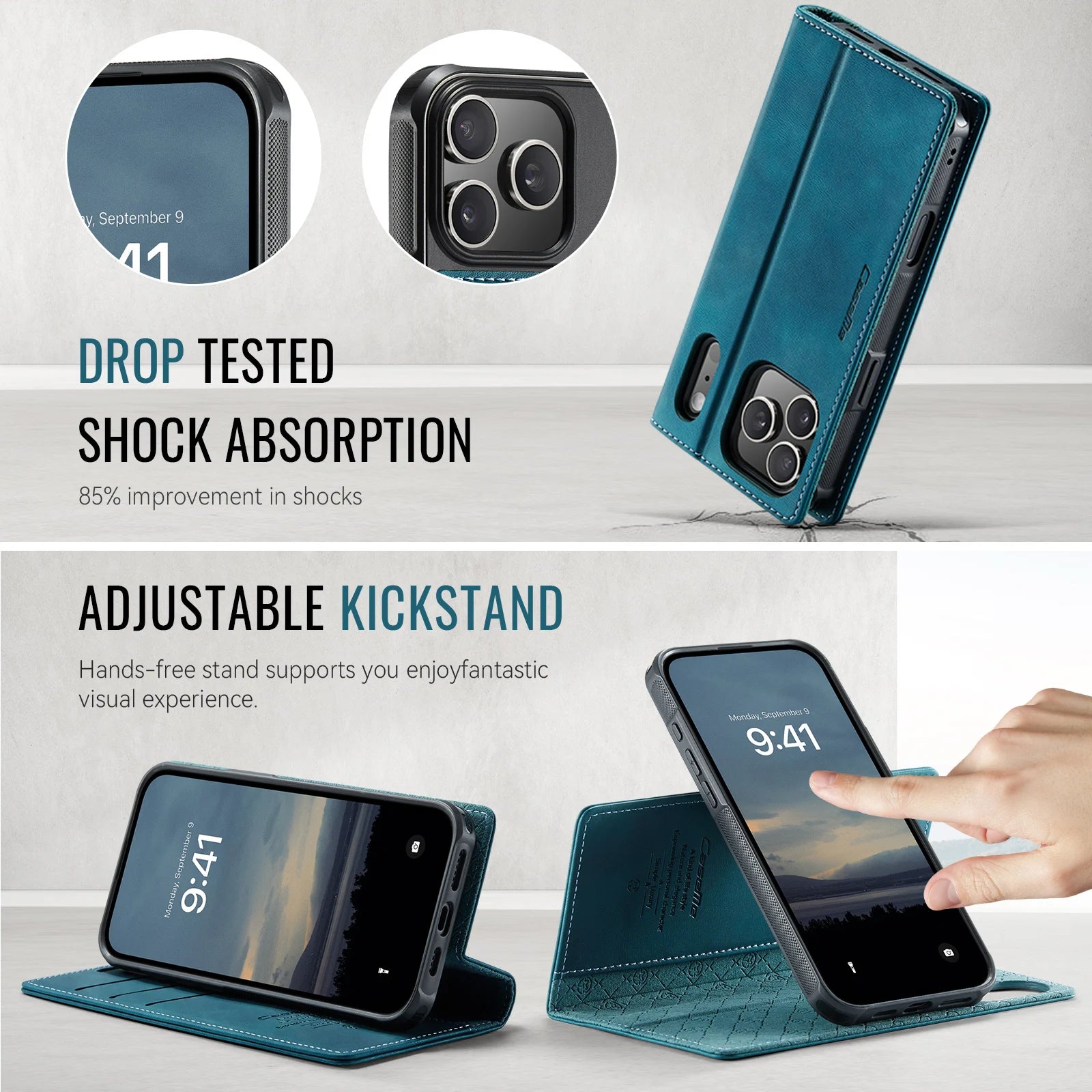 High Quality 2-in-1 Detachable Wallet Leather Magsafe Case For iPhone 17 Air 16 15 14 Plus 13 12 11 Pro Max Luxury Magnetic Flip