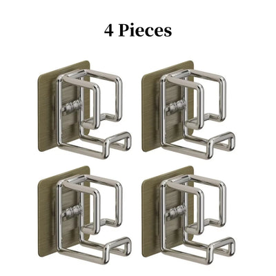 1/2/4/6Pcs Stainless Steel Washbasin Hook Multifunction Punch-free Kitchen Bathroom Rack Basin Storage Rack Towel Hanging Holder - Smarsty