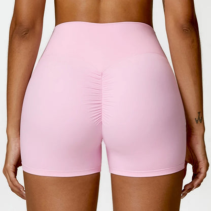 Ctenkevet Solid Color Women Fitness Quick-Dry Sport Short Women Cycling Soft Training Shorts Jog High Waist Yoga Short Legging - Smarsty