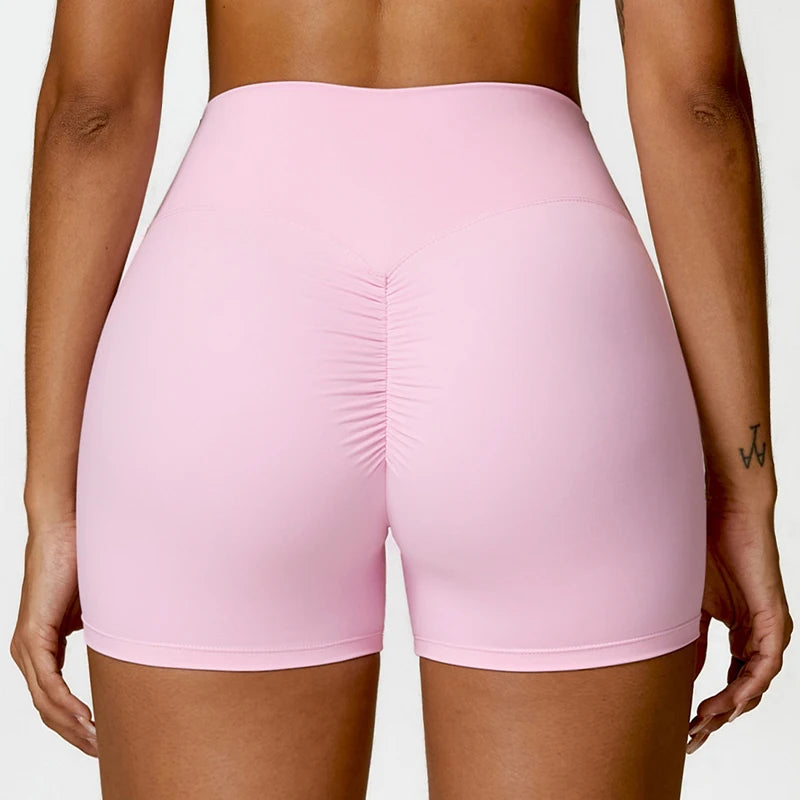 Ctenkevet Solid Color Women Fitness Quick-Dry Sport Short Women Cycling Soft Training Shorts Jog High Waist Yoga Short Legging - Smarsty