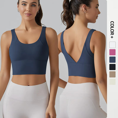 Yoga Bra Underwear Women Summer Shockproof Bra Beautiful Back Sports Running External Wear Training Fitness Yoga Tank Top Bra - Smarsty