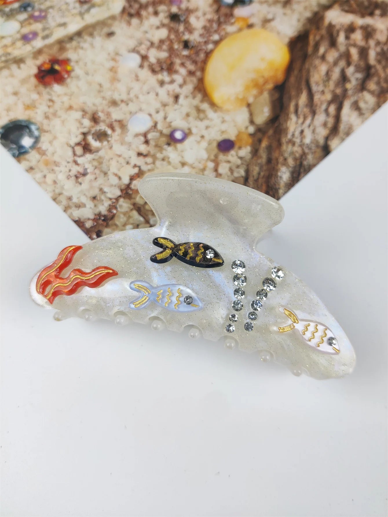 Handmade Large Sea Hair Claw Clips Acetate Beach Starfish - Smarsty