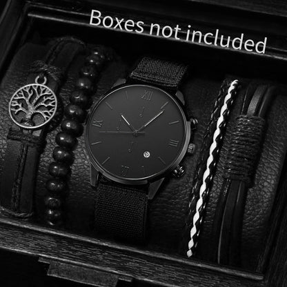 Men's Fashion Quartz Watches Set with Nylon Bands - Smarsty