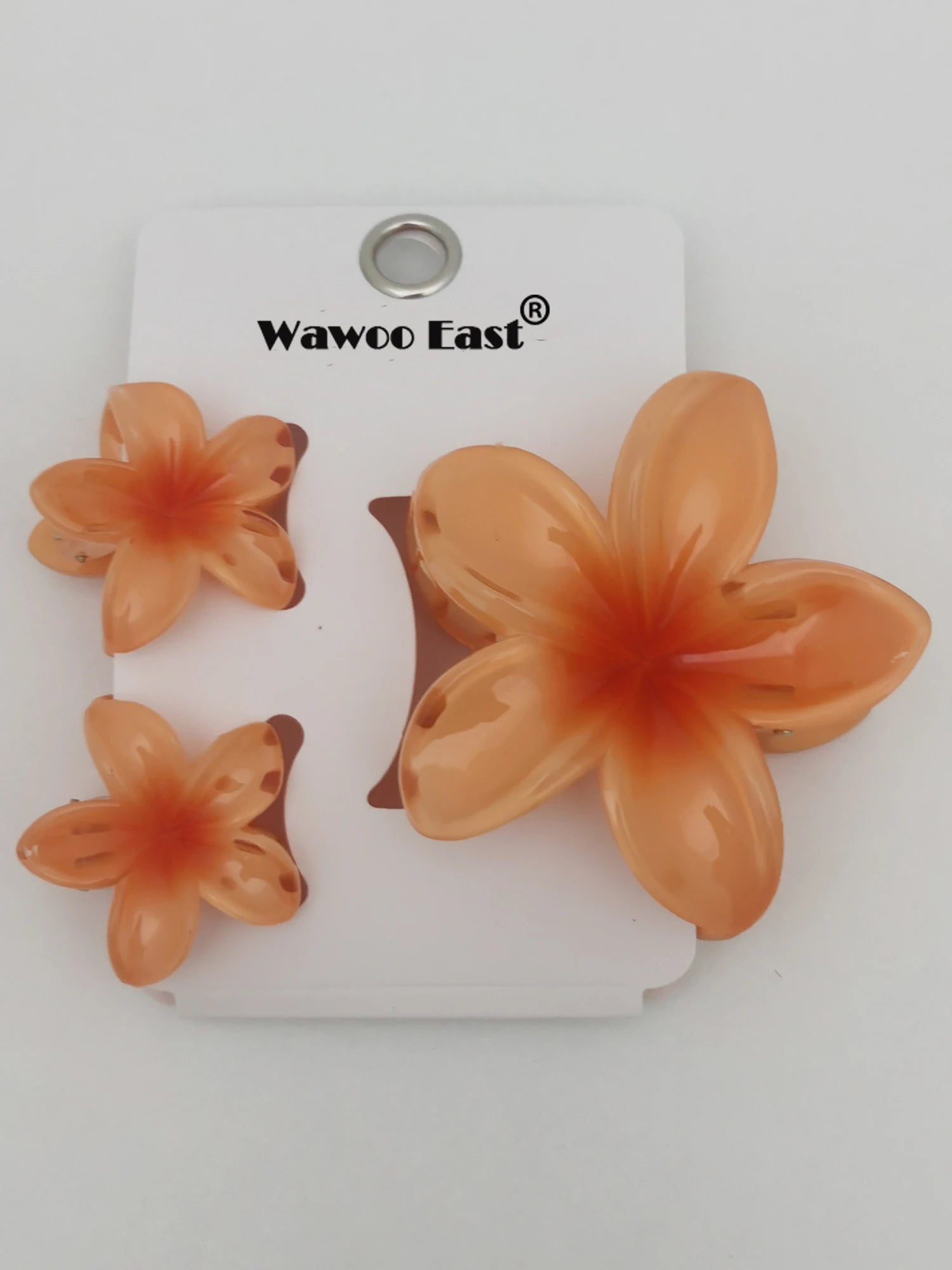 Pack Of 3 Flower Claw Clips Beach Summer Hair Accessories - Smarsty