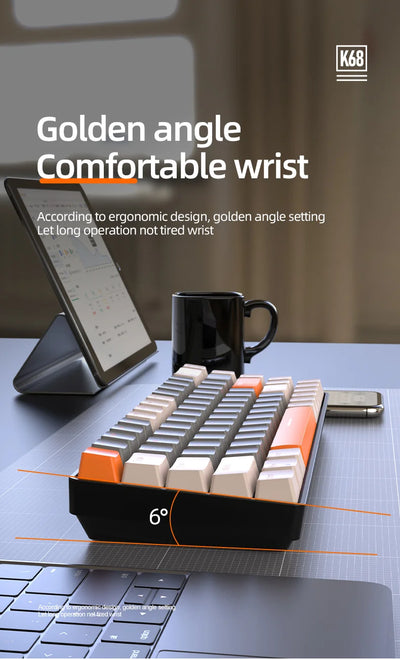 Wireless 60 Percent Mechanical Keyboard Bluetooth Hot Swap - Smarsty