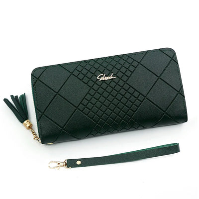 Zipper Money Coin Purse Women Card Holder Long PU Leather Clutch Wallet Large Capacity Lady Wristlet Phone HandBags Money Pocket - Smarsty