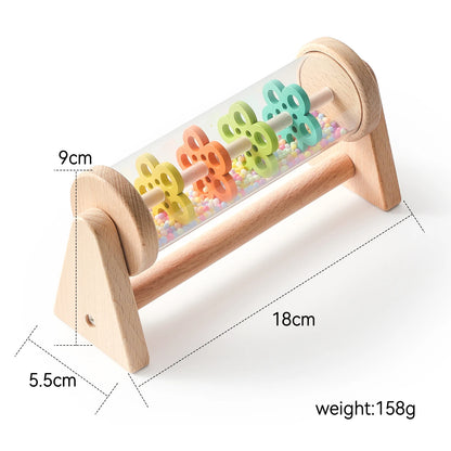 Montessori Baby Rain Stick Rainbow Hourglass Rain Music Rattle Baby Educational Toy Colorful Montessori Sensory Toys for Kids - Smarsty