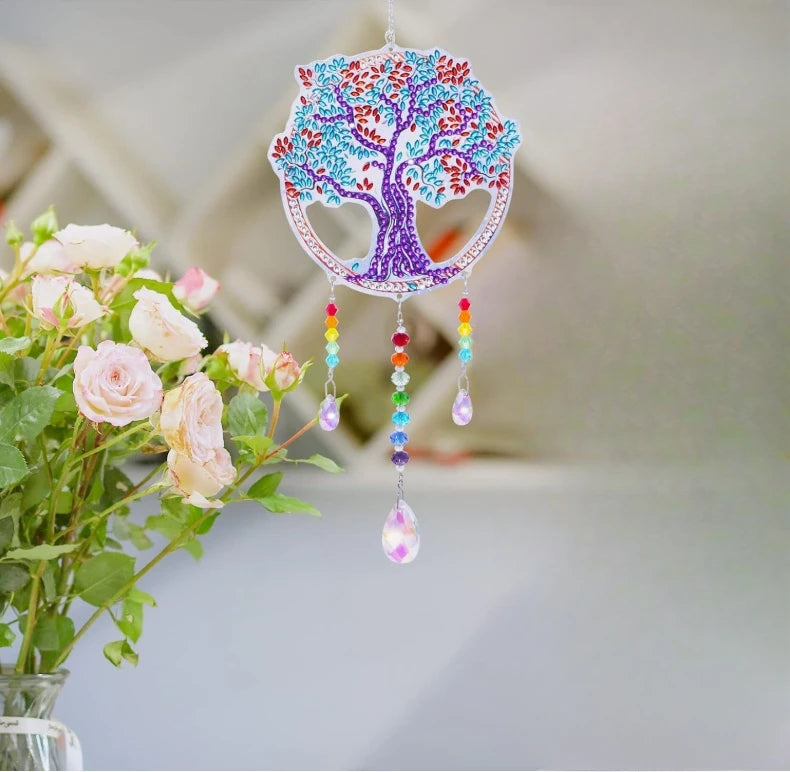 Acrylic Double-Sided Crystal Diamond Painting Wind Chimes - Smarsty