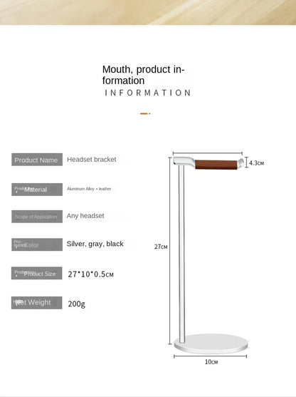 Curved Aluminum Headphone Stand with Sturdy Base - Smarsty