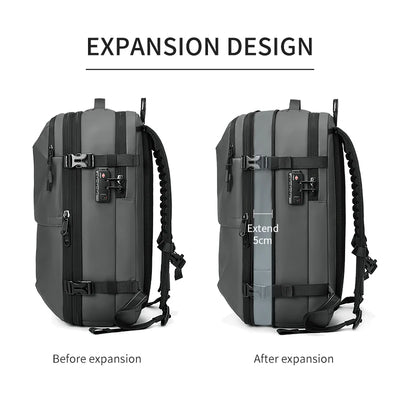 Men Travel Backpack vacuum compression 17 inch Laptop Backpack Business Large Capacity school Backpack Expanded Hiking backpack - Smarsty