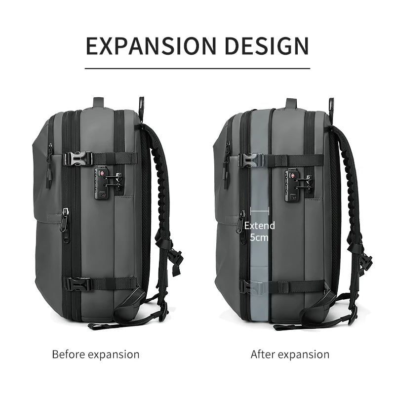 Men Travel Backpack vacuum compression 17 inch Laptop Backpack Business Large Capacity school Backpack Expanded Hiking backpack - Smarsty