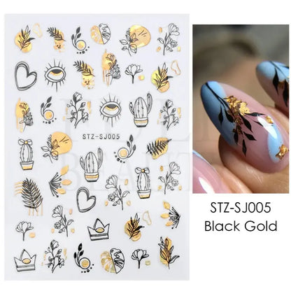 3D Holographic Geometry Nail Stickers for Stunning Decor - Smarsty