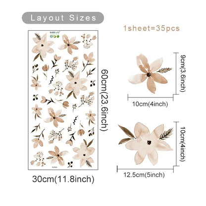 Boho Flowers Wall Stickers for Kids Room Décor - Smarsty