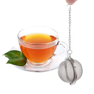 10-2pcs Stainless Steel Tea Ball Loose Leaf Tea Strainer Infusers Extra Fine Mesh Tea Interval Diffuser with Chain - Smarsty