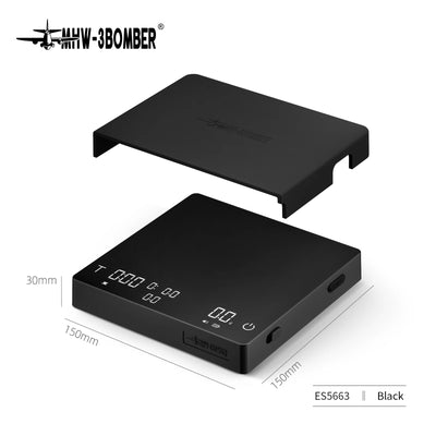 MHW-3BOMBER Cube Coffee Scale 3.0 Pro Max Digital Kitchen Coffee Scale High Precision Flow Rate Big Battery Coffee Accessories by Smarsty
