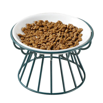 Ceramic Raised Pet Bowl for Cats and Dogs - Smarsty
