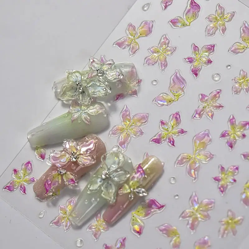 Summer Floral Nail Stickers for Elegant Manicure Decor - Smarsty