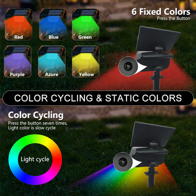 Solar Powered LED Spotlights for Outdoor Landscape Lighting - Smarsty