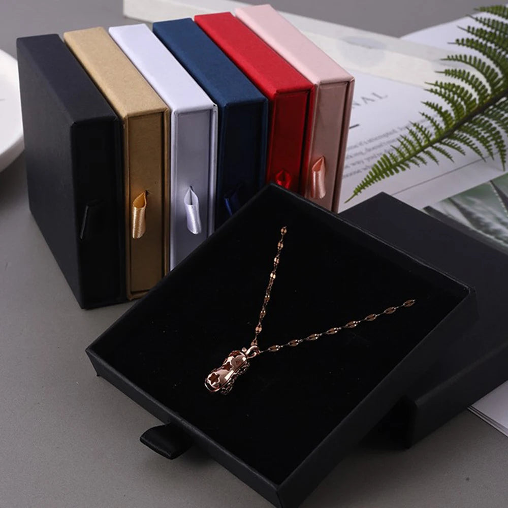 Thick Kraft Paper Jewelry Box With Sponge Insert - Smarsty