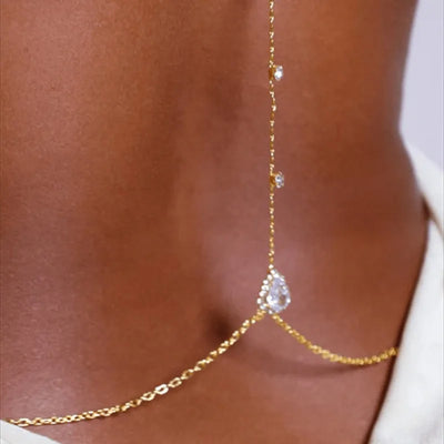 Backless Rhinestone Body Chain for Summer Beach Wear - Smarsty
