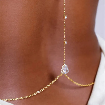 Backless Rhinestone Body Chain for Summer Beach Wear - Smarsty