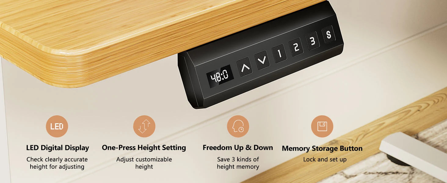 Electric Standing Desk Height Adjustable 40x24 Inch Stand Up Sit Stand Computer Desk Workstation Ergonomic Work Table