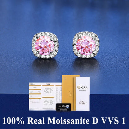 D VVS1 Moissanite Stud Earrings S925 Platinum Plating - Smarsty
