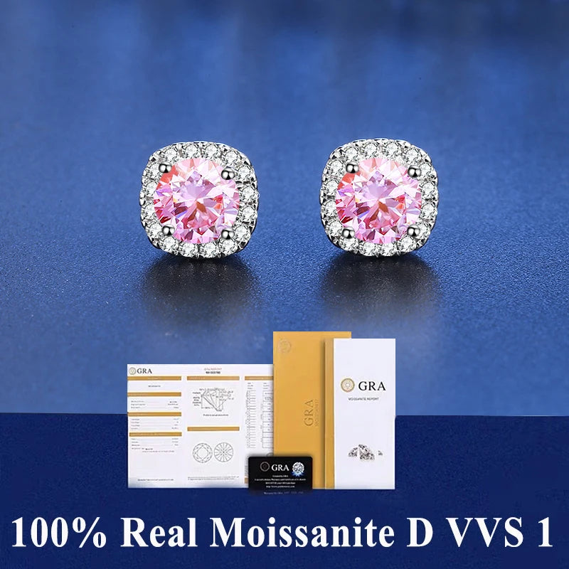 D VVS1 Moissanite Stud Earrings S925 Platinum Plating - Smarsty