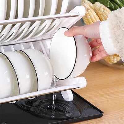 Kitchen Organizer Dish Drying Rack Plates Shelf Plastic Holder Dish Rack Sink Draining Bowl Storage Stand Home Accessories by Smarsty